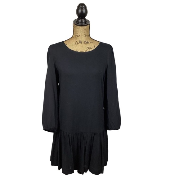 Anthropologie Meadow Rue Dress Drop Waist Minutiae Black - Picture 10 of 10